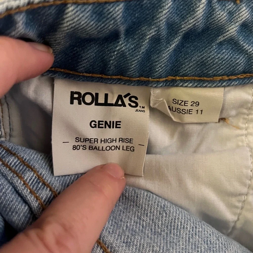 Rolla's Genie Super High Rise 80s Balloon Leg Jeans Light Wash- Size 29 - Picture 6 of 9